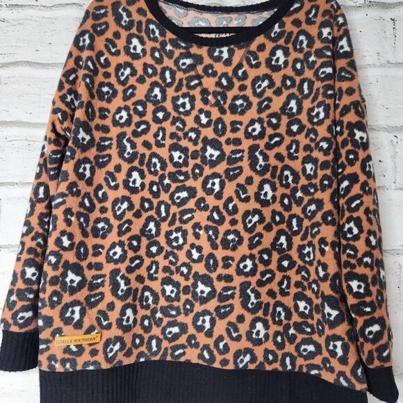 Simply Southern Collection Animal Print Pullover Sweater Multicolor Size Medium - Picture 3 of 13